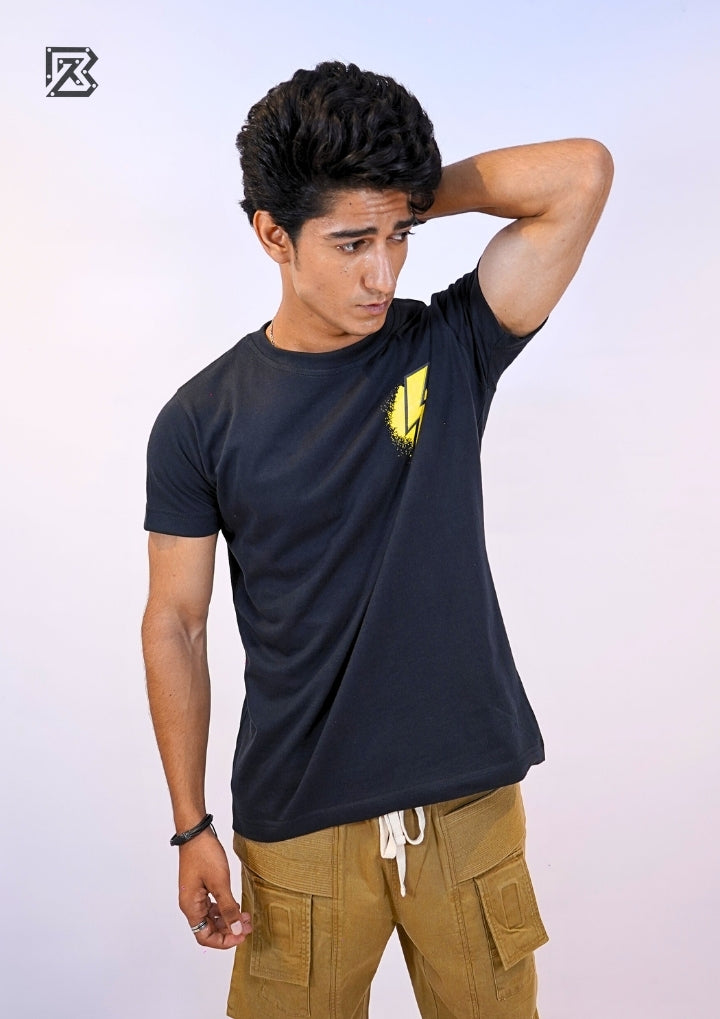 Bolt Emblem Tee – Noir & Volt