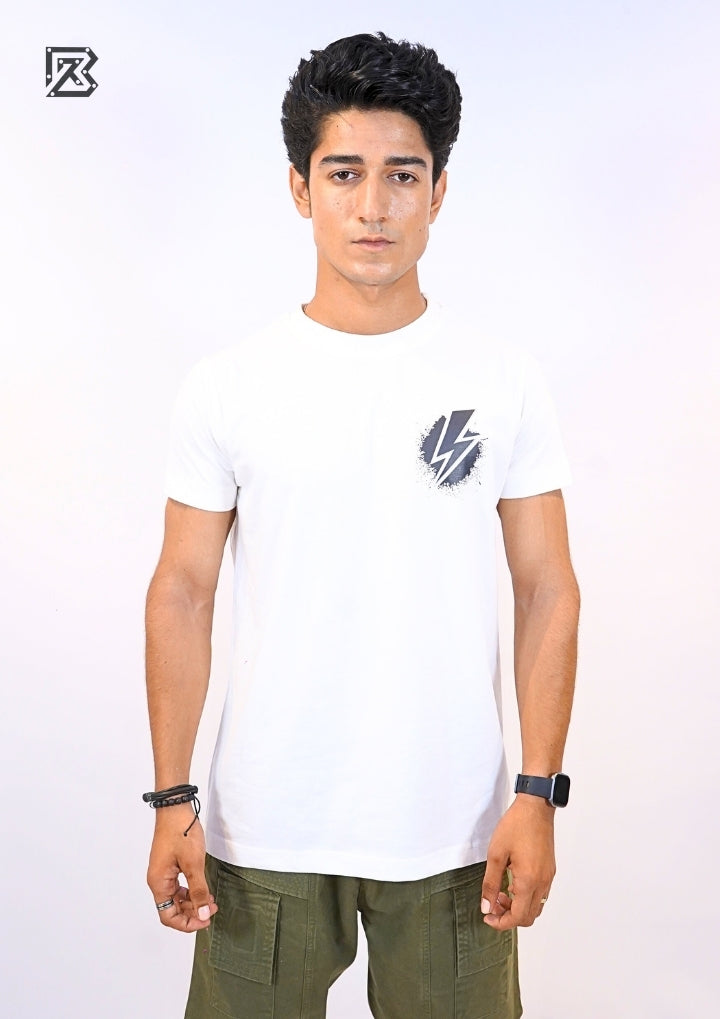Bolt Emblem Tee – Blanc & Noir