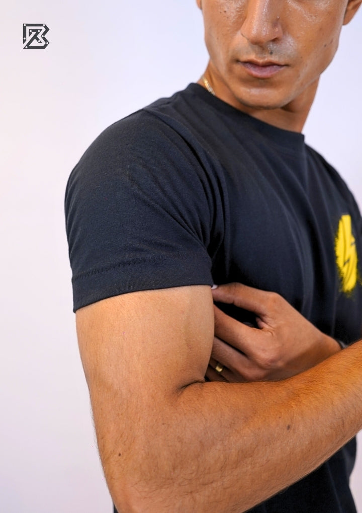 Bolt Emblem Tee – Noir & Volt