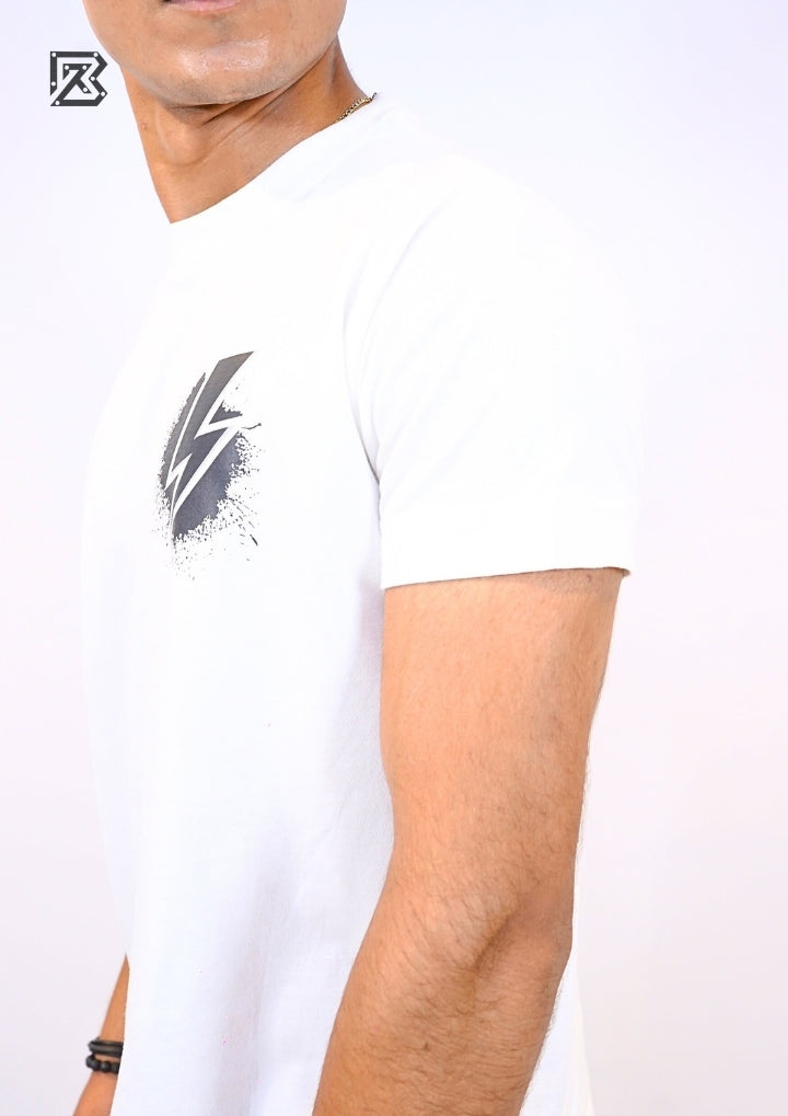 Bolt Emblem Tee – Blanc & Noir