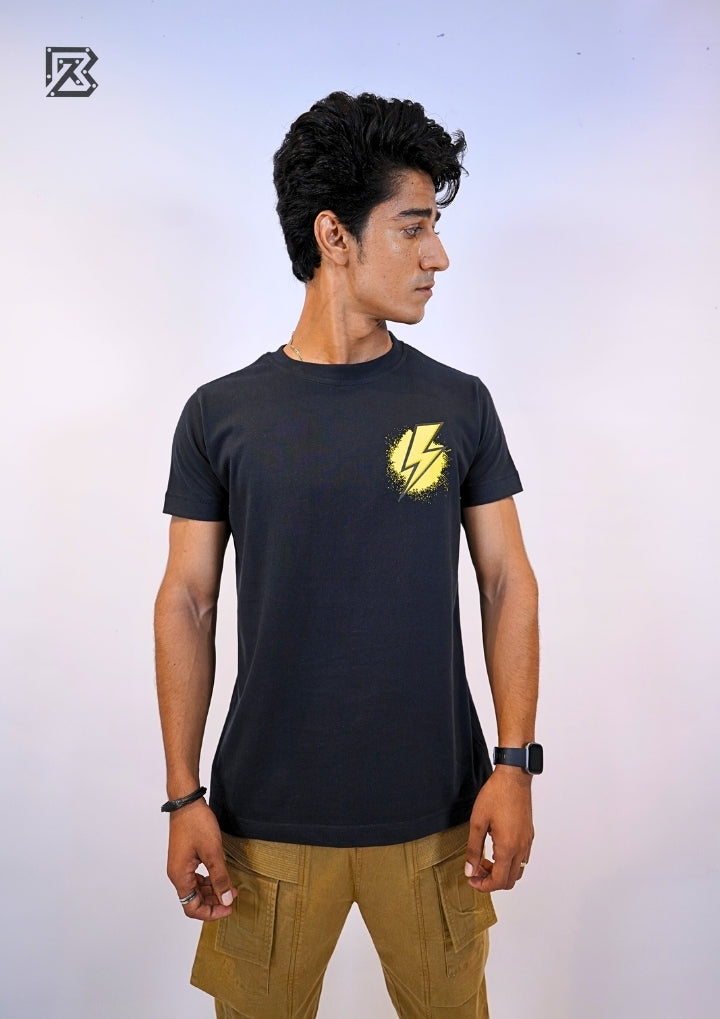 Bolt Emblem Tee – Noir & Volt