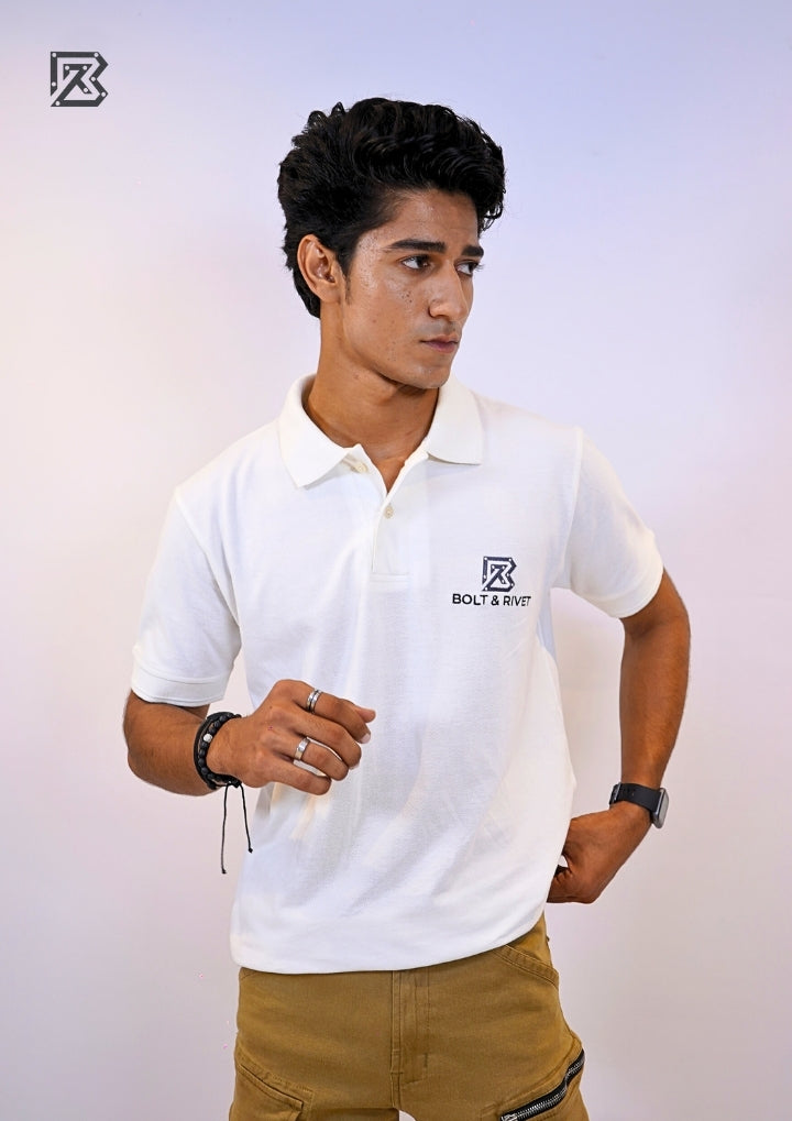 Signature Crest Polo – Arctic White