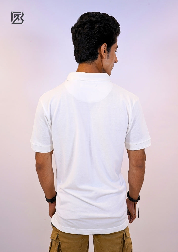 Signature Crest Polo – Arctic White