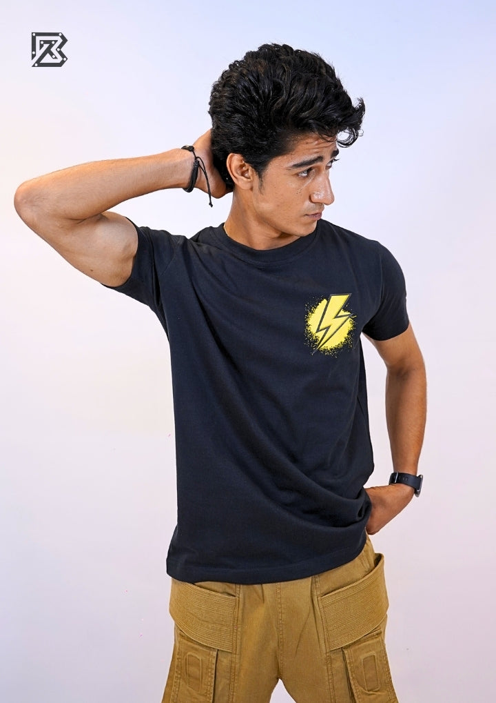 Bolt Emblem Tee – Noir & Volt
