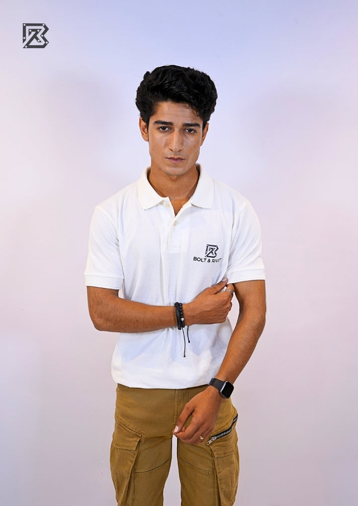 Signature Crest Polo – Arctic White