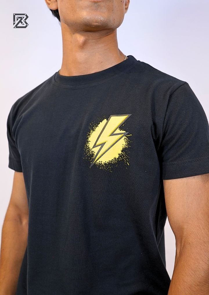 Bolt Emblem Tee – Noir & Volt