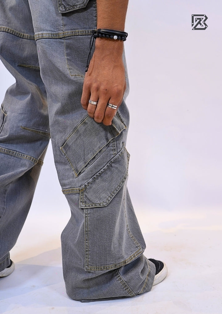Wide Leg Cargo Denim
