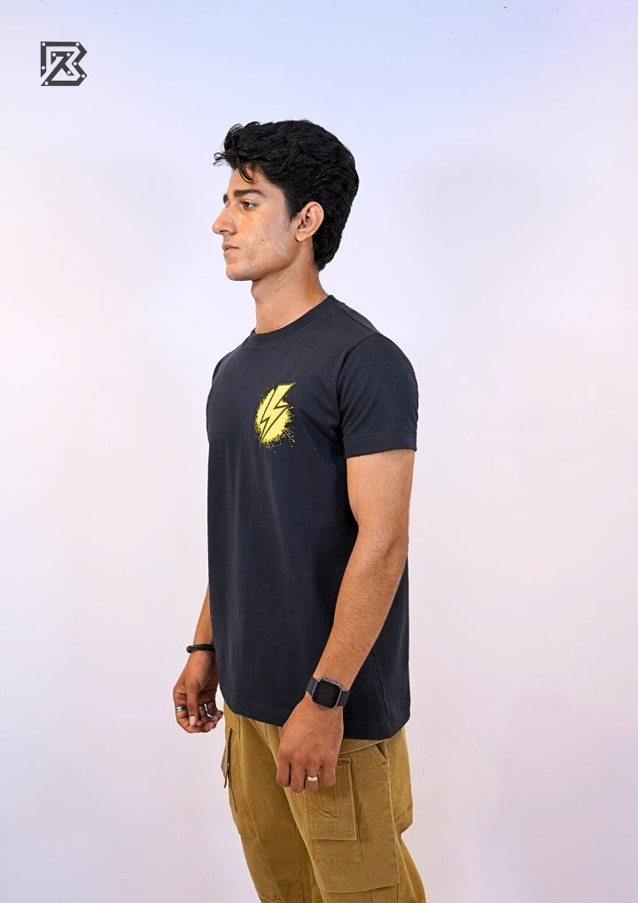 Bolt Emblem Tee – Noir & Volt