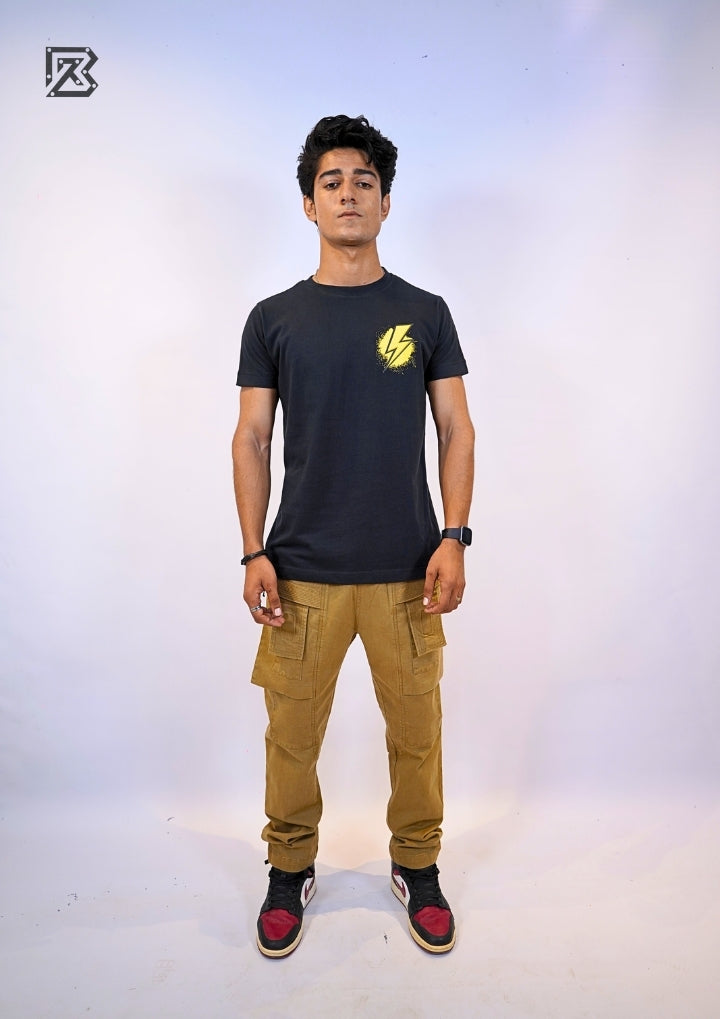 Bolt Emblem Tee – Noir & Volt