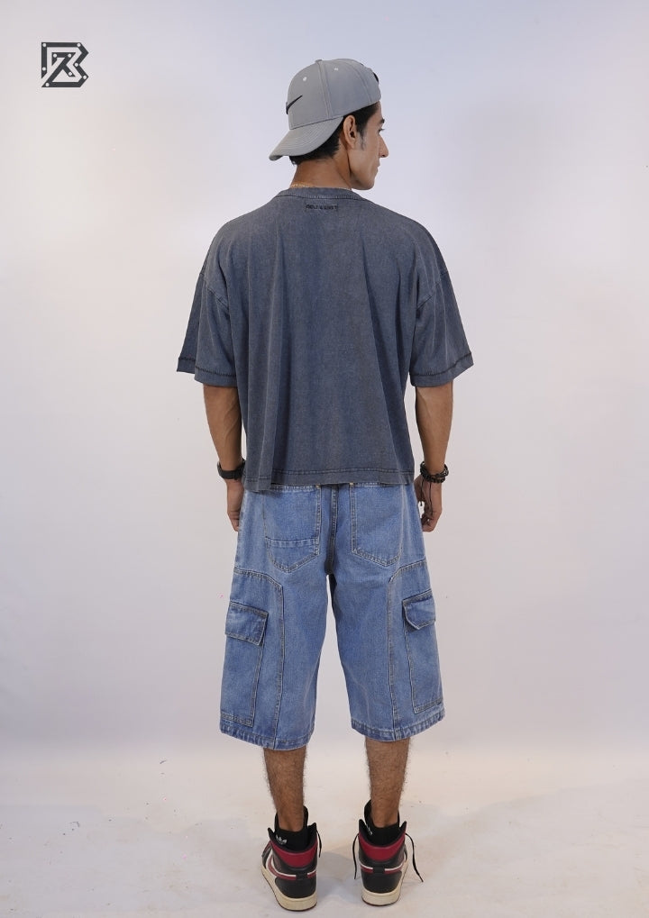 Embroidered Boxy Tee - Vintage Washed