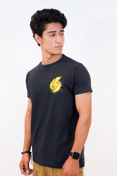Bolt Emblem Tee – Noir & Volt
