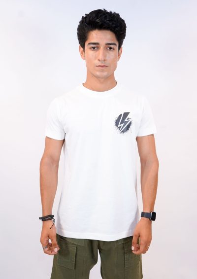 Bolt Emblem Tee – Blanc & Noir