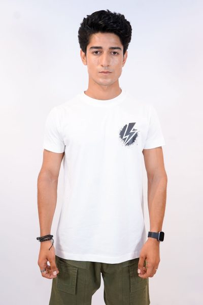 Bolt Emblem Tee – Blanc & Noir