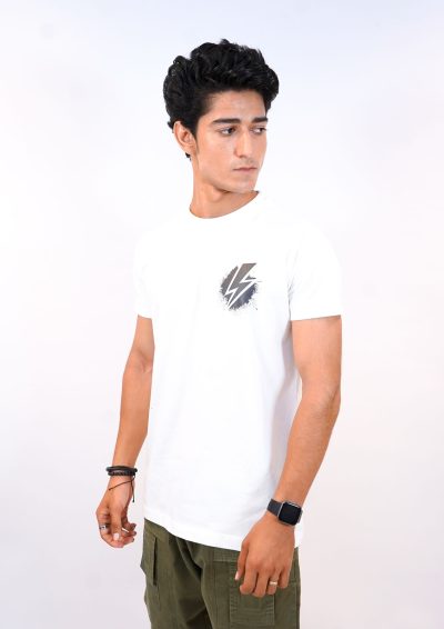 Bolt Emblem Tee – Blanc & Noir - Image 2