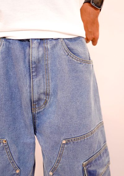 Cargo Denim Jorts - Image 4