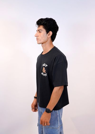 Ampersand Edition Tee – Oversized Noir - Image 4