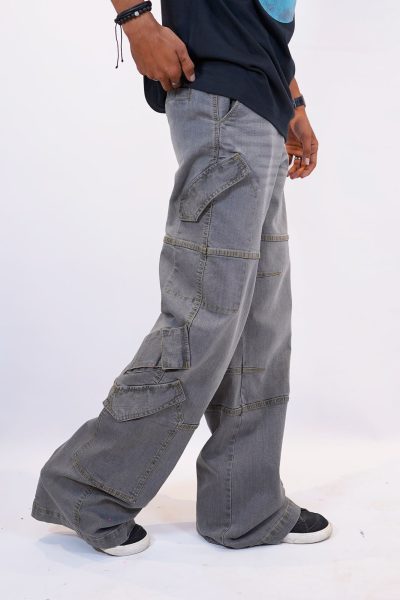 Wide Leg Cargo Denim