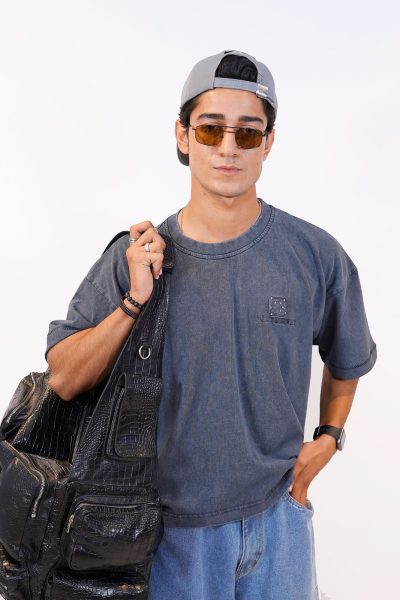 Embroidered Boxy Tee - Vintage Washed